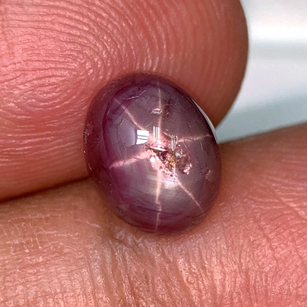 3.34 Cts Natural 6 Line Star Ruby Cabochon Pinkish